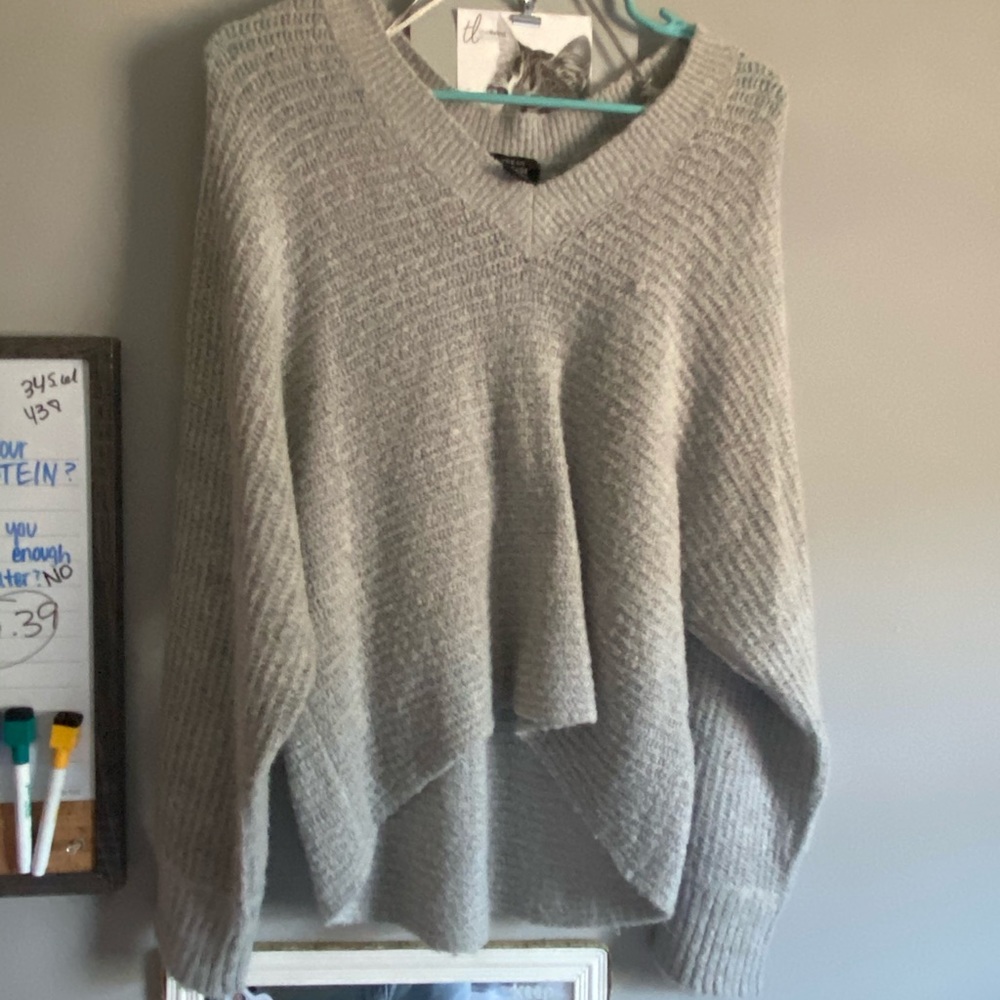 Grey Off the Shoulder Sweater